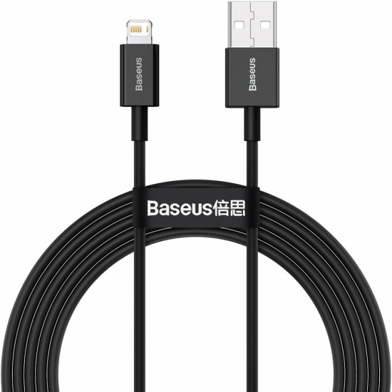 Baseus Superior USB - zibens kabelis 2.4 A 1 m melns (CALYS-A01)