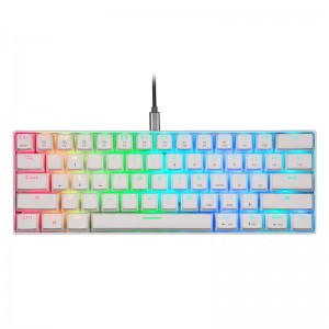 Motospeed Mehāniskā spēļu tastatūra Motospeed CK61 RGB (balta)