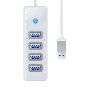 Orico Hub adapteris USB uz 4x USB 3.0, 5 Gbps, 0.15m (balts)