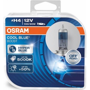 Галогенная лампа Osram H4 12V 100/90W P43T Cool Blue Boost 5000K/2шт
