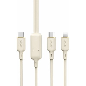 Dudao L7SF 2in1 cable USB-C - USB-C / Lightning 100W 1.2m - beige (universal)