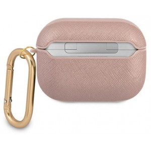 Guess GUAPSASMP AirPods Pro cover pink/pink Saffiano Script Metal Collection (universal)