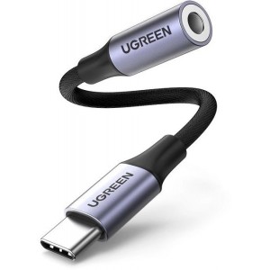 Ugreen Headphone Adapter 3.5mm Mini Jack to USB Type C 10cm Black (AV161 50631) (universal)