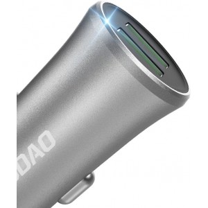 Dudao 3.4A smart car charger 2x USB silver (R6S silver) (universal)