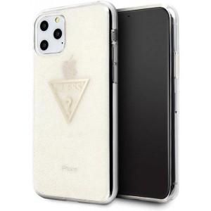 Guess GUHCN58SGTLGO iPhone 11 Pro gold/gold hard case Glitter Triangle (universal)