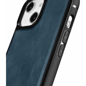 Icarer Leather Oil Wax case covered with natural leather for iPhone 14 blue (WMI14220717-BU) (universal)