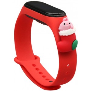 Hurtel Strap Xmas Wristband for Xiaomi Mi Band 6 / Mi Band 5 Christmas Silicone Strap Bracelet Red (Santa 1) (universal)