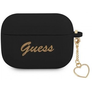 Guess GUAPLSCHSK AirPods Pro cover black/black Silicone Charm Heart Collection (universal)