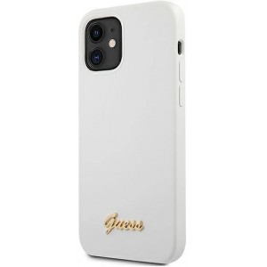 Guess GUHCP12SLSLMGWH iPhone 12 mini 5.4" white/white hardcase Metal Logo Script (universal)