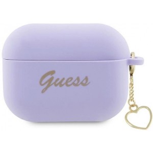 Guess GUAP2LSCHSU AirPods Pro 2 cover purple/purple Silicone Charm Heart Collection (universal)