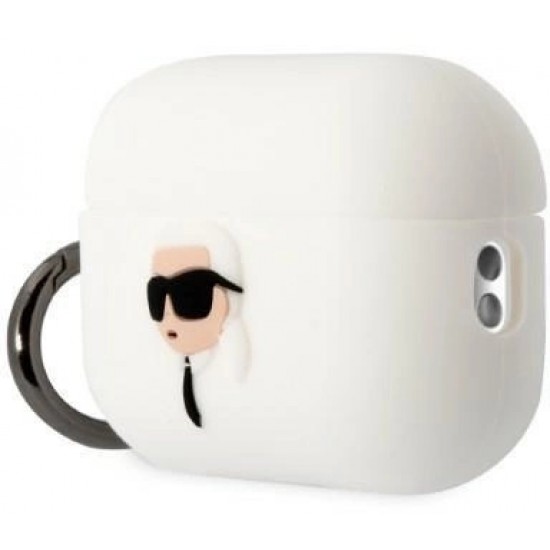 Karl Lagerfeld KLAP2RUNIKH AirPods Pro 2 cover white/white Silicone Karl Head 3D (universal)