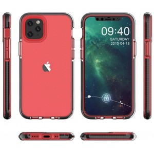 Hurtel Spring Case clear TPU gel protective cover with colorful frame for iPhone 13 Pro Max black (universal)