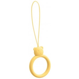 Hurtel A silicone lanyard for a phone bear ring on a finger yellow (universal)