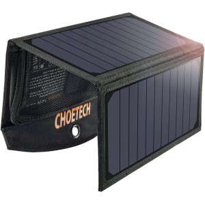 Choetech solar charger USB foldable solar charger 19W 2x USB black (SC001) (universal)