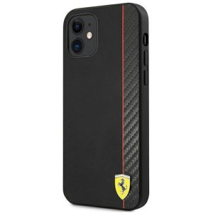 Ferrari FESAXHCP12SBK iPhone 12 mini 5.4" black/black hardcase On Track Carbon Stripe (universal)