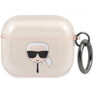 Karl Lagerfeld KLA3UKHGD AirPods 3 cover złoty/gold Glitter Karl`s Head (universal)