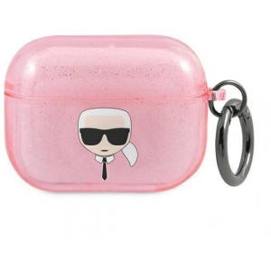 Karl Lagerfeld KLAPUKHGP AirPods Pro cover różowy/pink Glitter Karl`s Head (universal)