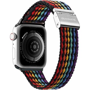 Dux Ducis Strap (Mixture II Version) Apple Watch SE strap, 9, 8, 7, 6, 5, 4, 3, 2, 1 (41, 40, 38 mm) braided band dark stripes bracelet (universal)