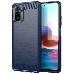 Hurtel Carbon Case Flexible Cover TPU Case for Xiaomi Redmi Note 10 / Redmi Note 10S blue (universal)