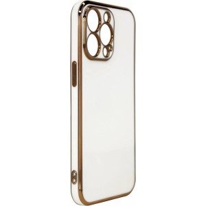 Hurtel Lighting Color Case for Xiaomi Redmi Note 11 gel cover with gold frame white (universal)