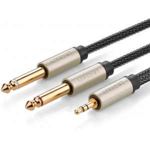 Ugreen cable audio cable mini jack 3.5 mm - 2 x jack 6.35 mm 1m gray (AV126) (universal)