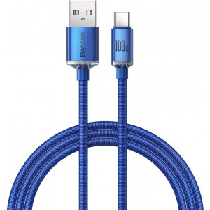 Baseus Crystal Shine Series cable USB cable for fast charging and data transfer USB Type A - USB Type C 100W 1.2m blue (CAJY000403) (universal)
