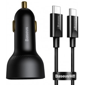 Baseus Superme fast car charger USB / USB Type C 100W PPS Quick Charge Power Delivery + USB cable Type C 100W (20V/5A) 1m black (TZCCZX-01) (universal)