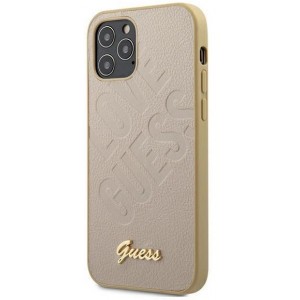 Guess GUHCP12SPUILGLG iPhone 12 mini 5.4" gold/gold hardcase Iridescent Love Script Gold Logo (universal)