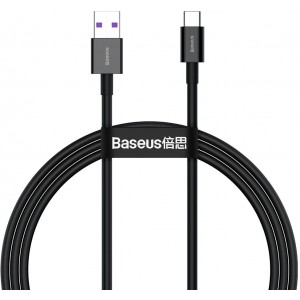 Baseus Superior USB - USB Typ C fast charging data cable 66 W (11 V / 6 A) Huawei SuperCharge SCP 1 m black (CATYS-01) (universal)