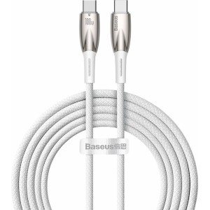 Baseus Glimmer Series Fast Charging Cable USB-C 480Mbps PD 100W 2m White (universal)