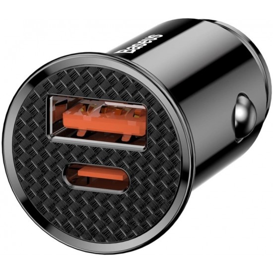 Baseus Circular PPS smart car charger with USB Quick Charge 4.0 QC 4.0 and USB-C PD 3.0 SCP ports black (CCALL-YS01) (universal)