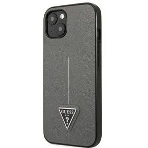 Guess GUHCP13SPSATLG iPhone 13 mini 5,4 "silver / silver hardcase SaffianoTriangle Logo (universal)