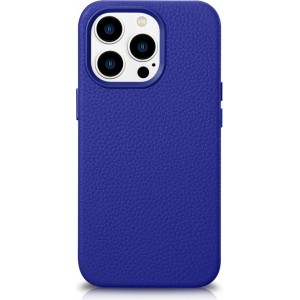 Icarer Litchi Premium Leather Case iPhone 14 Pro Max Magnetic Leather Case with MagSafe Dark Blue (WMI14220712-DB) (universal)