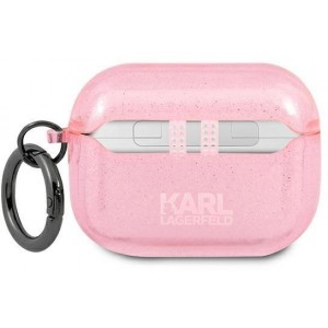 Karl Lagerfeld KLAPUKHGP AirPods Pro cover różowy/pink Glitter Karl`s Head (universal)