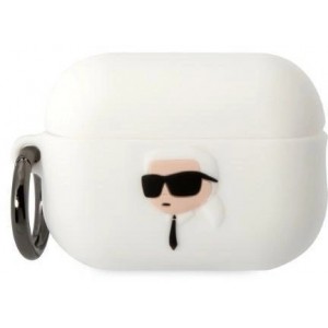 Karl Lagerfeld KLAP2RUNIKH AirPods Pro 2 cover white/white Silicone Karl Head 3D (universal)