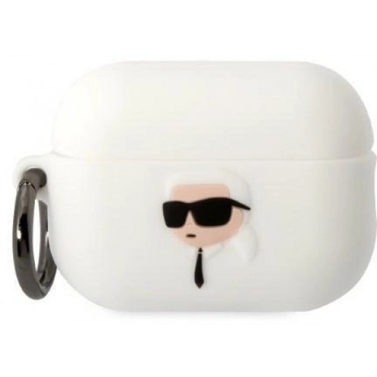 Karl Lagerfeld KLAP2RUNIKH AirPods Pro 2 cover white/white Silicone Karl Head 3D (universal)