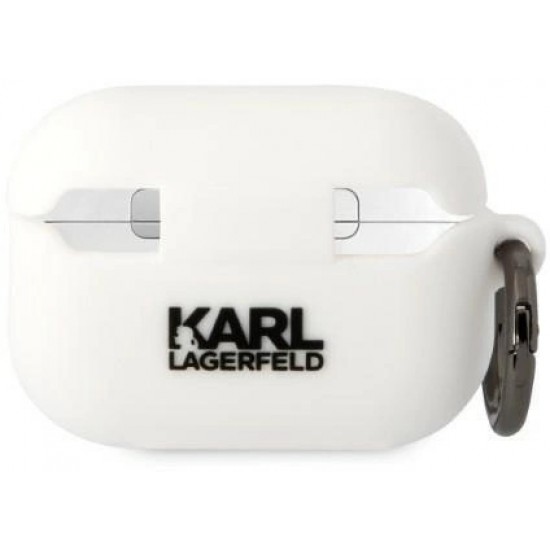 Karl Lagerfeld KLAP2RUNIKH AirPods Pro 2 cover white/white Silicone Karl Head 3D (universal)