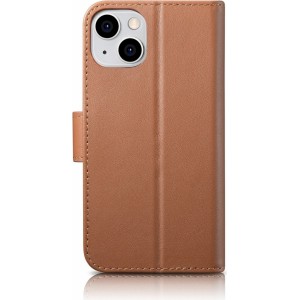 Icarer Wallet Case 2in1 case iPhone 14 leather cover with flap Anti-RFID brown (WMI14220725-BN) (universal)