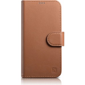 Icarer Wallet Case 2in1 case iPhone 14 leather cover with flap Anti-RFID brown (WMI14220725-BN) (universal)