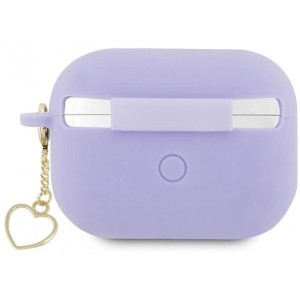 Guess GUAP2LSCHSU AirPods Pro 2 cover purple/purple Silicone Charm Heart Collection (universal)
