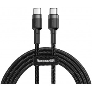 Baseus Cafule Cable durable nylon cable USB-C PD / USB-C PD PD2.0 60W 20V 3A QC3.0 1M black-gray (CATKLF-GG1) (universal)