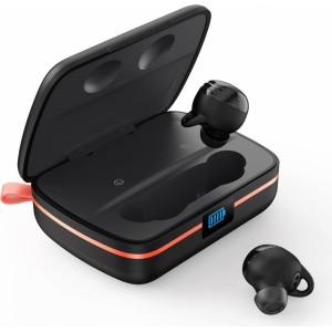 Choetech TWS wireless headphones waterproof with solar panel and built-in 2500mAh powerbank black (BH-T05) (universal)