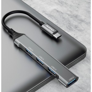 Dudao HUB 4in1 USB-C - 4x USB-A (3 x USB2.0 / USB3.0) 6.3cm black (A16T) (universal)