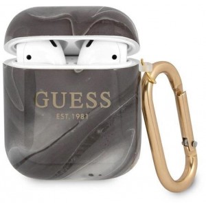 Guess GUA2UNMK AirPods cover black/black Marble Collection (universal)