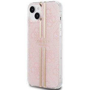 Guess IML 4G Gold Stripe case for iPhone 15 Plus / 14 Plus - pink (universal)