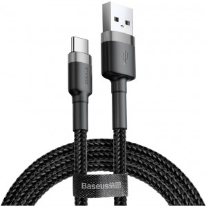 Baseus Cafule Cable durable nylon cable USB / USB-C QC3.0 3A 1M black-gray (CATKLF-BG1) (universal)
