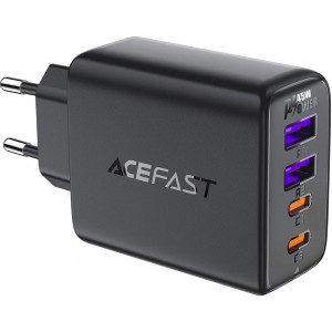 Acefast A61 PD 45W GaN charger 2 x USB-C + 2 x USB-A with 4 ports - black (universal)