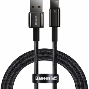 Baseus Tungsten Gold cable USB-A - USB-C 480Mb/s 100W 1m black (CAWJ000001) (universal)