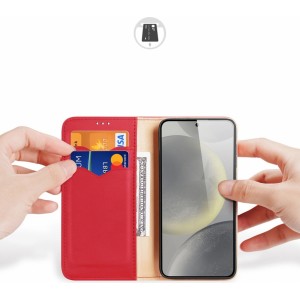 Dux Ducis Hivo case with flap and RFID blocker for Samsung Galaxy S24+ - red (universal)