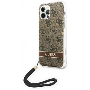 Guess GUOHCP12MH4STW iPhone 12/12 Pro brown/brown hardcase 4G Print Strap (universal)